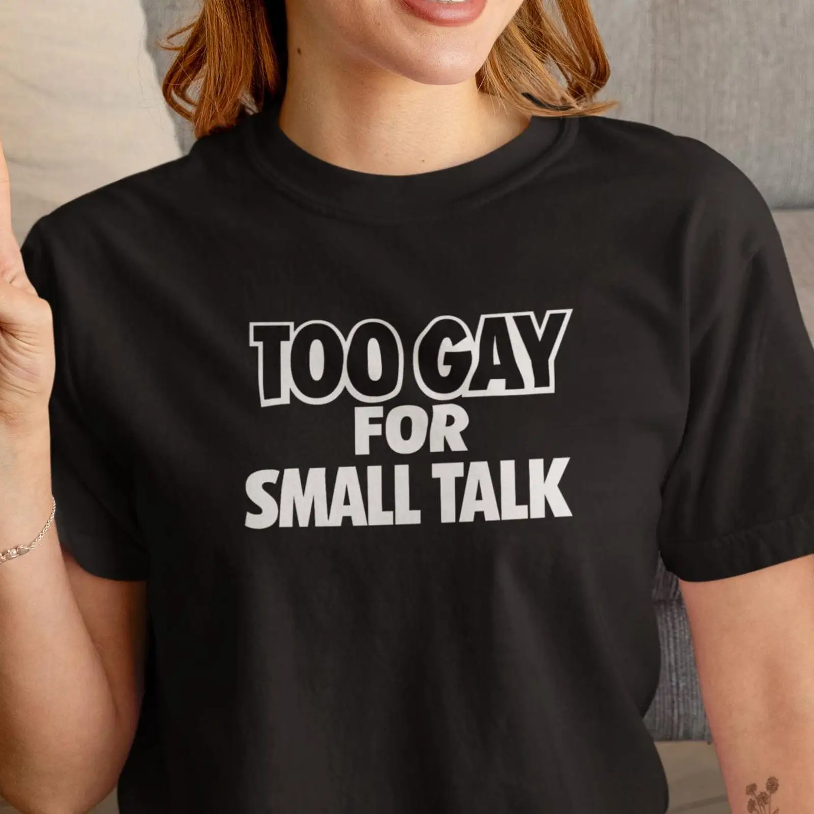 Vintage Queer Fashion - T-shirt Too Gay For Small Talk