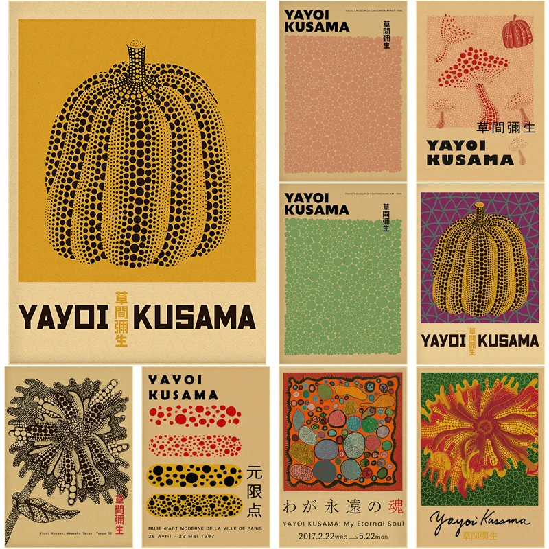 Vintage Fashion Wallpaper - Yayoi Kusama Mostra Poster Zucca Punti