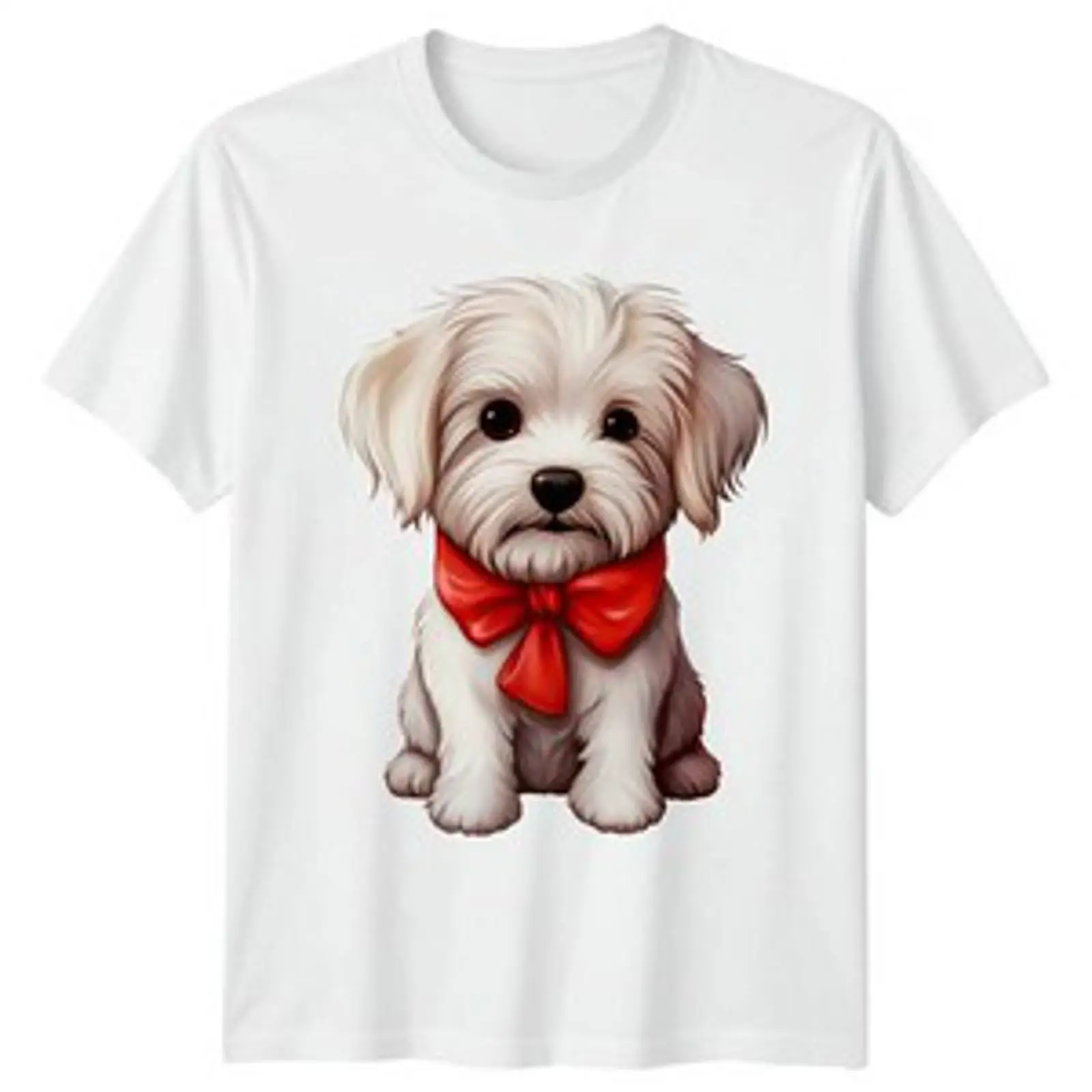 Vintage Fashion Herren - Maglietta Malteser Hund Welpe Tiere da