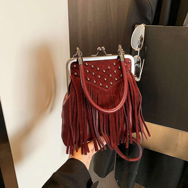 Vintage Fashion Collection - Borsa a mano con rivetti alla