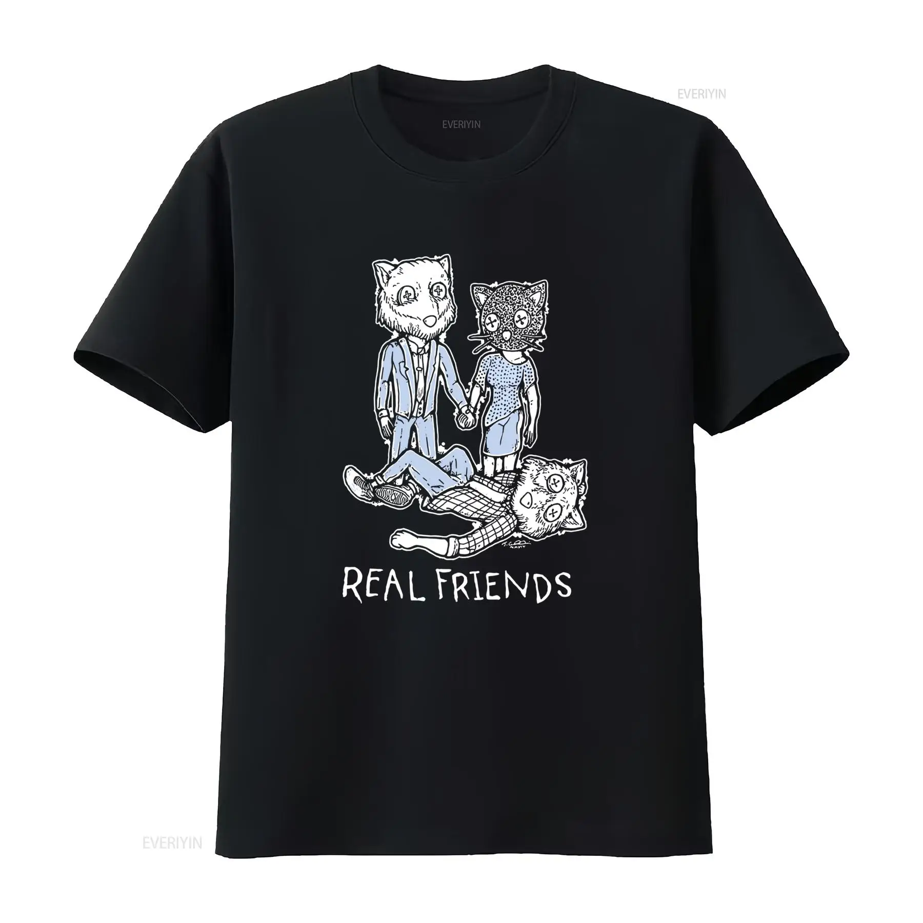 Vintage Fashion Sketches - T-shirt Casual Streetwear con Stampa Gatto