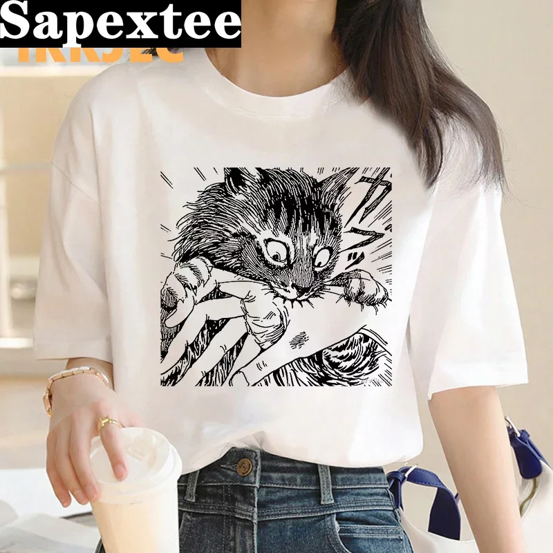 Tie Dye Shirt Vintage - Junji ito t-shirt donna harajuku kawaii