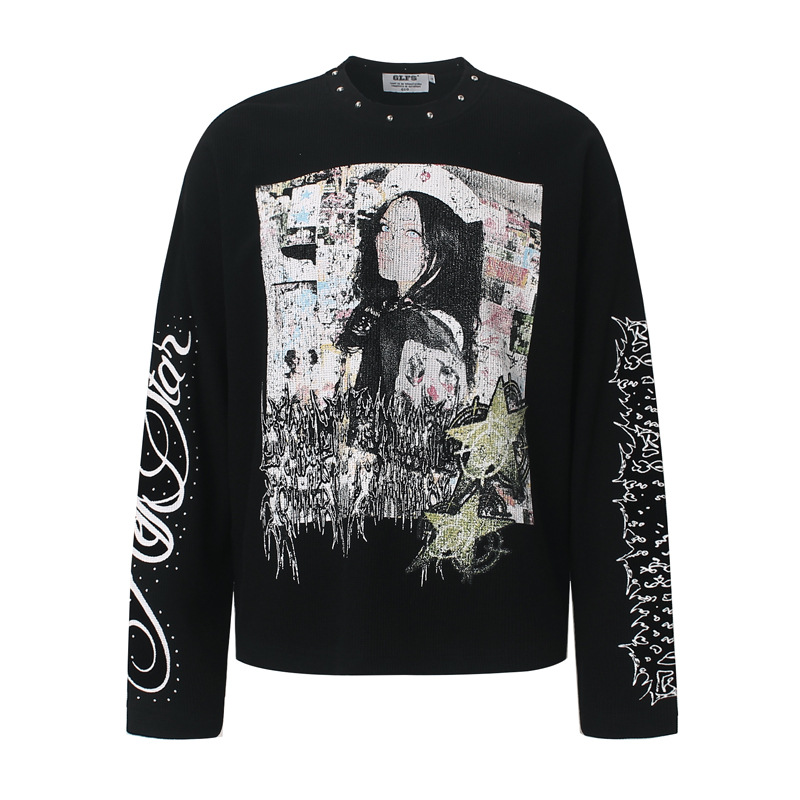 Vintage Fashion Prints - T-Shirt da Uomo con Graffiti e