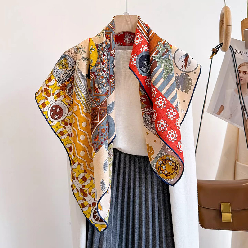Vintage Fashion Collage - Sciarpa 30% seta di gelso 70%