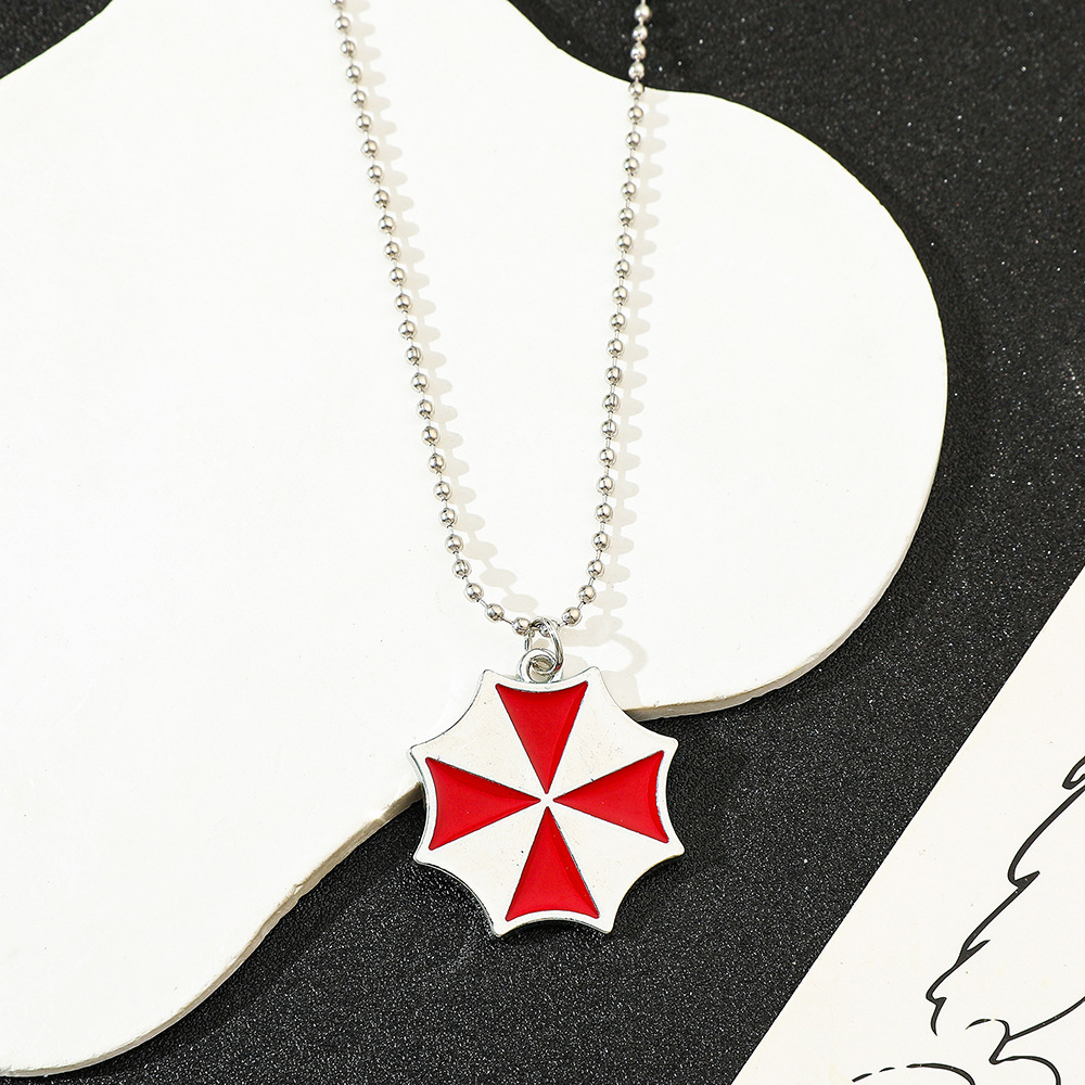 Vintage Fashion Collection - Collana con Ciondolo Ombrello Rosso Vintage,