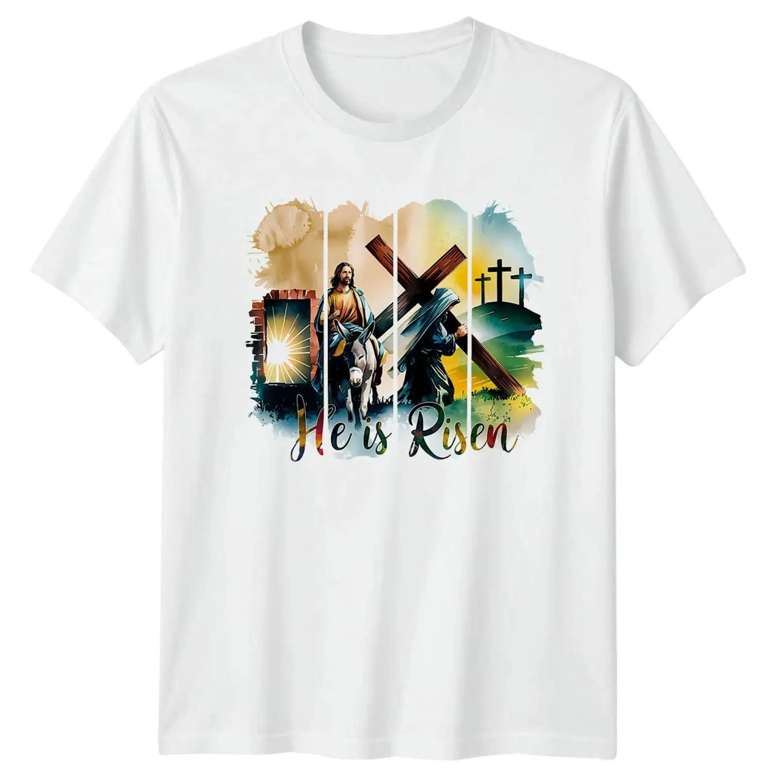 Vintage Fashion Herren - Lui è Risorto Cristianesimo Religione T-shirt