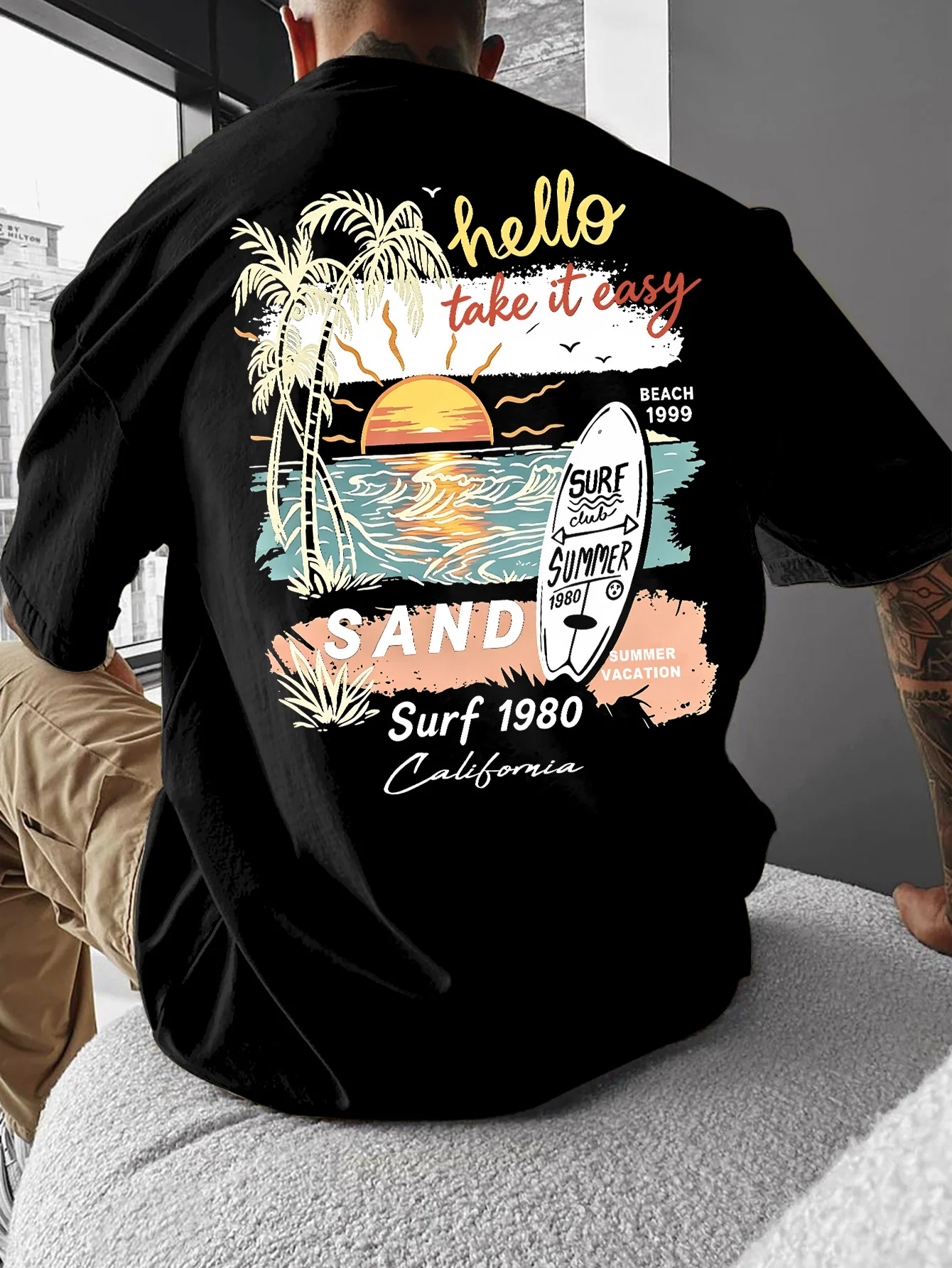 Vintage Flannel Shirt - T-Shirt da Uomo California Surf in