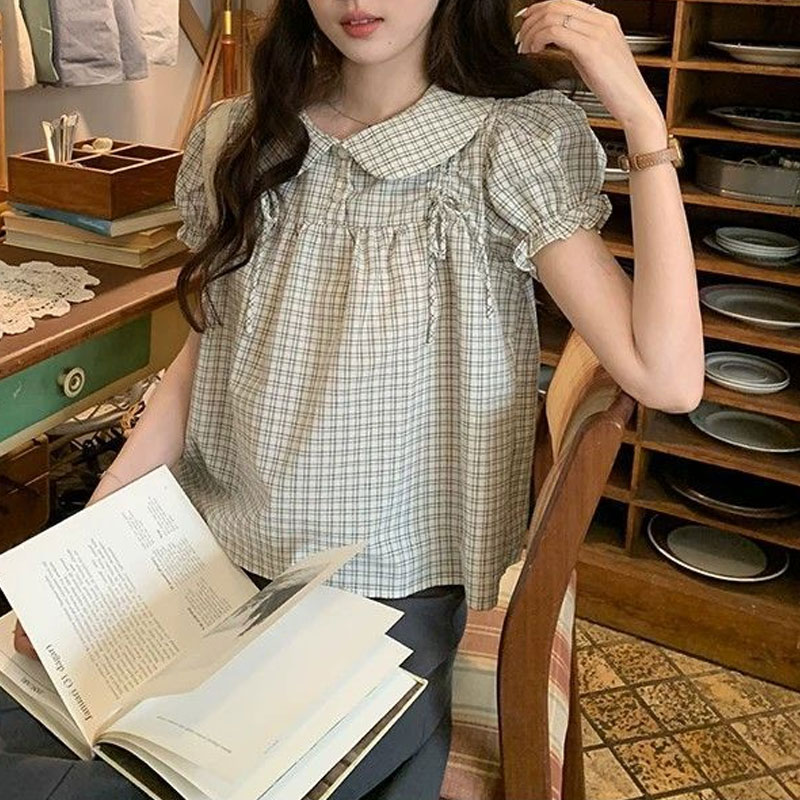 Vintage Fashion Dolls - Camicetta da donna stile preppy coreano