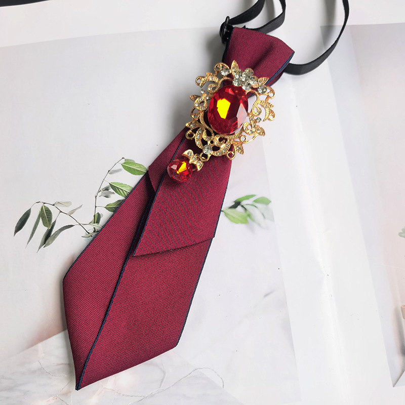 Vintage Fashion Outfits Men - Cravatta decorata con strass color bordeaux,