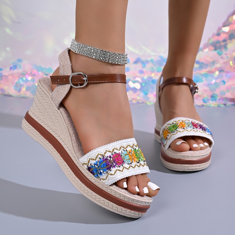 Vintage Fashion Prints - Sandali Donna Estivi Stile Bohemien Intrecciati