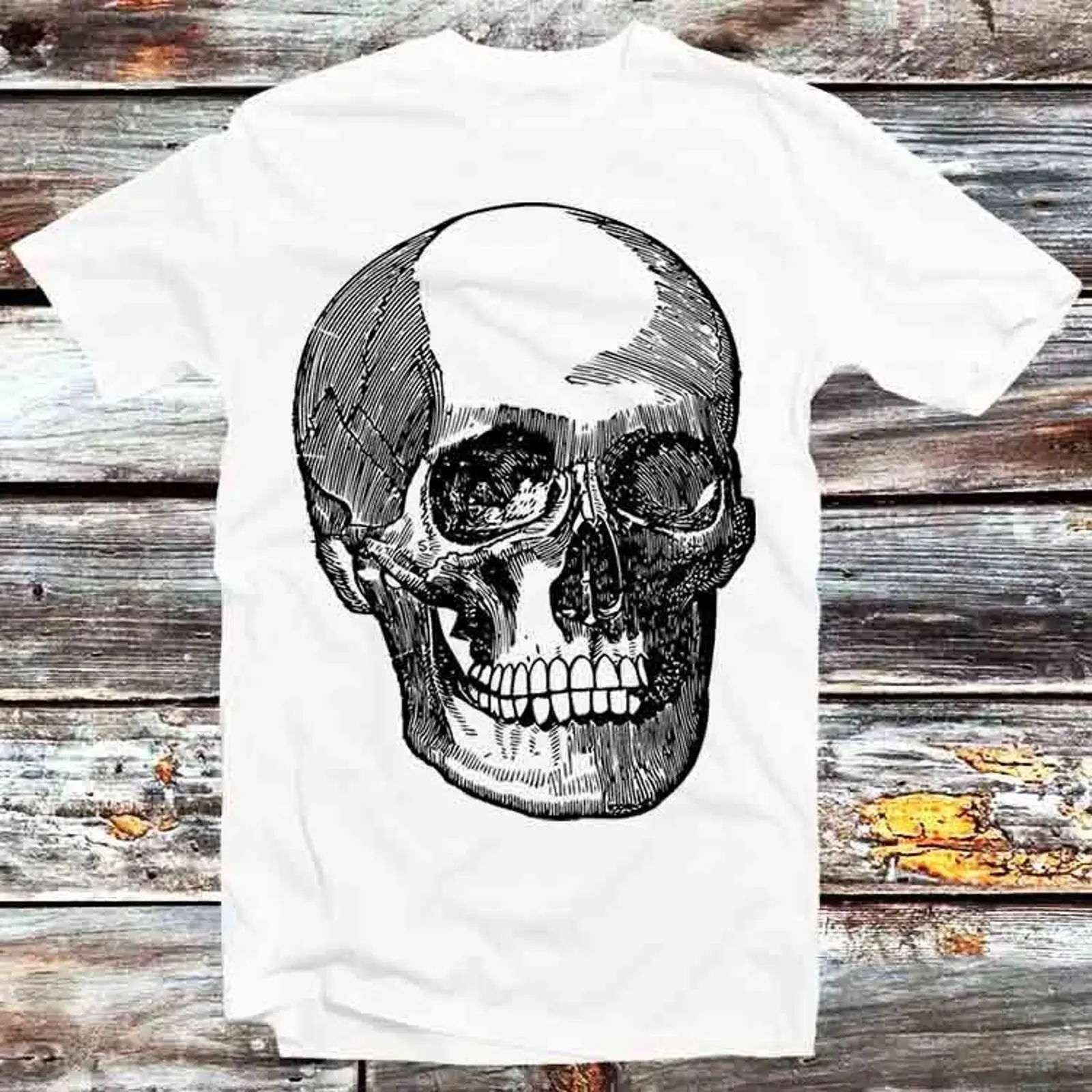 Vintage Fashion Sketches - T-shirt Spooky Skull Space Skin Horror