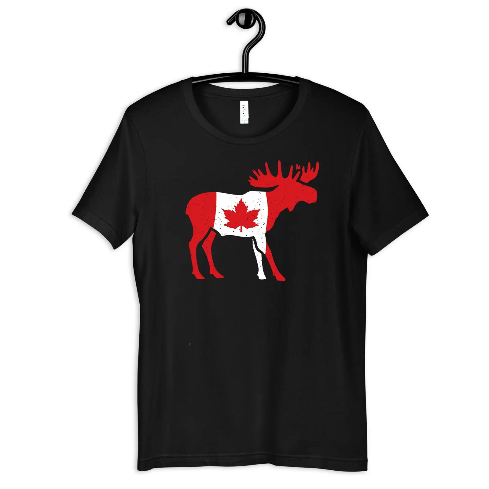 Vintage Fashion Canada - Maglietta con Alce Canadese, Bandiera e