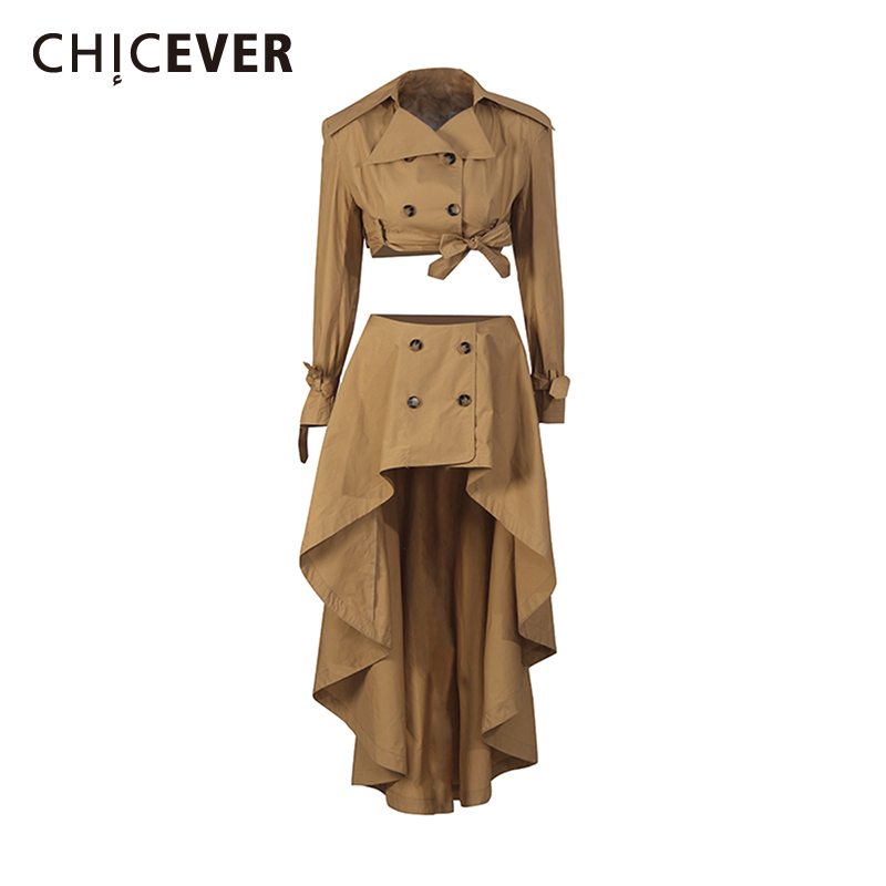 Vintage Fashion Pieces - CHICEVER Khaki Impiombato Lace Up Set