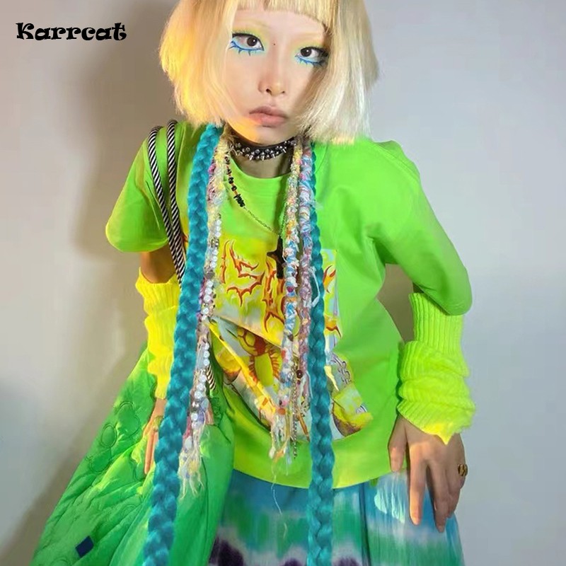 Tie Dye Shirt Vintage - Karrcat Y2k estetica t-shirt 2000s Harajuku