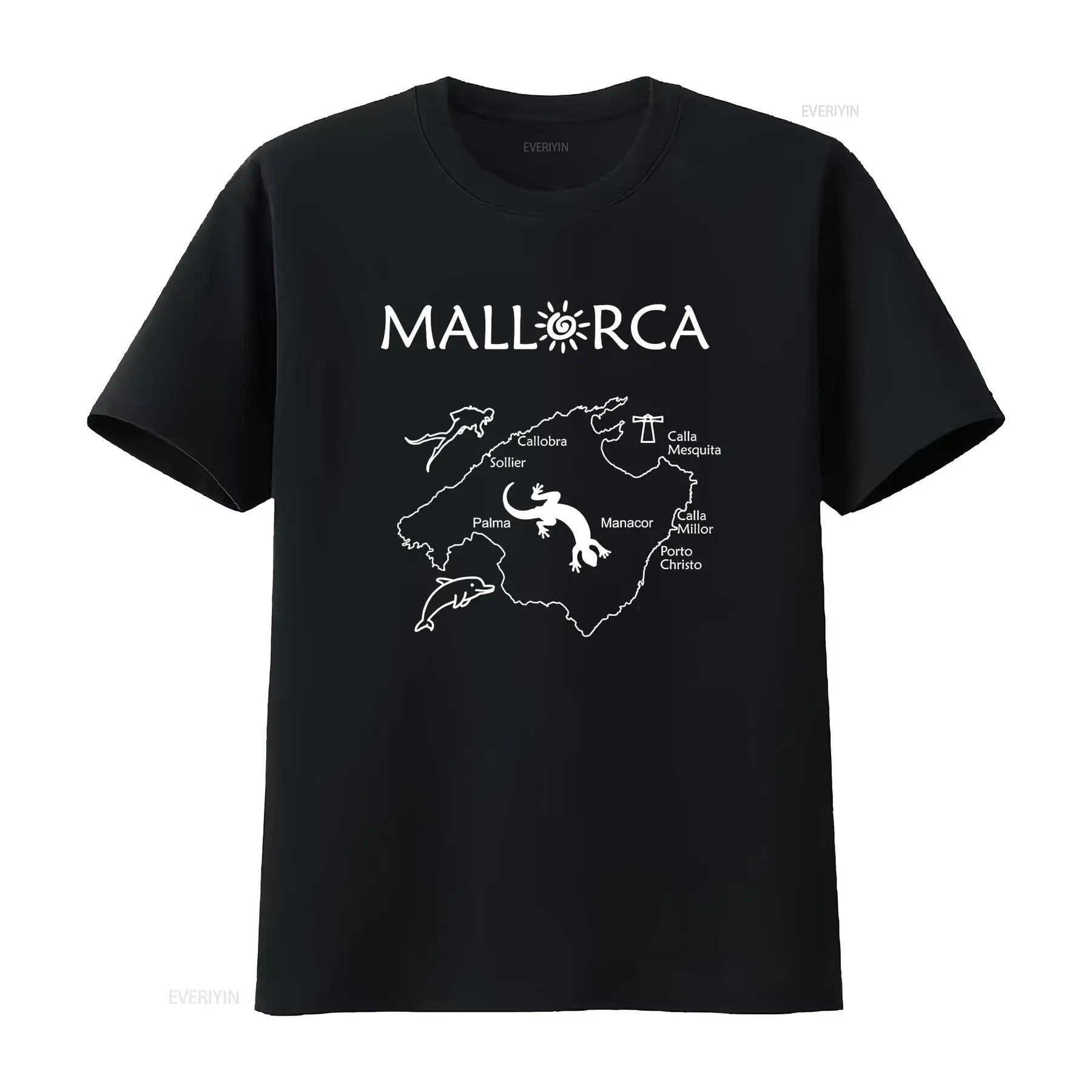 Vintage Fashion Guide - T-shirt con mappa di Maiorca, la