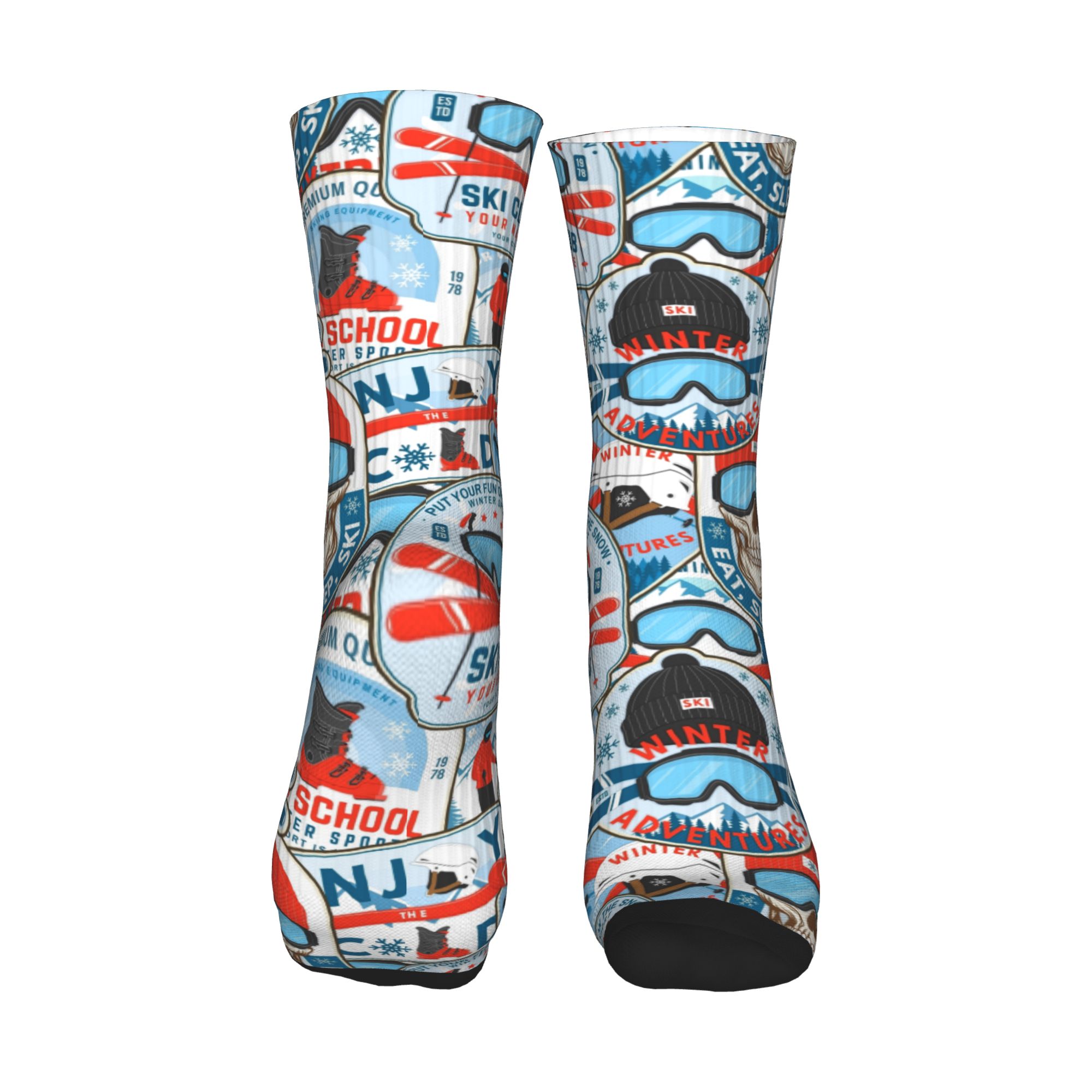 Calzini vintage rosso blu Ski  - Vintage Fashion Prints recensione e prezzo