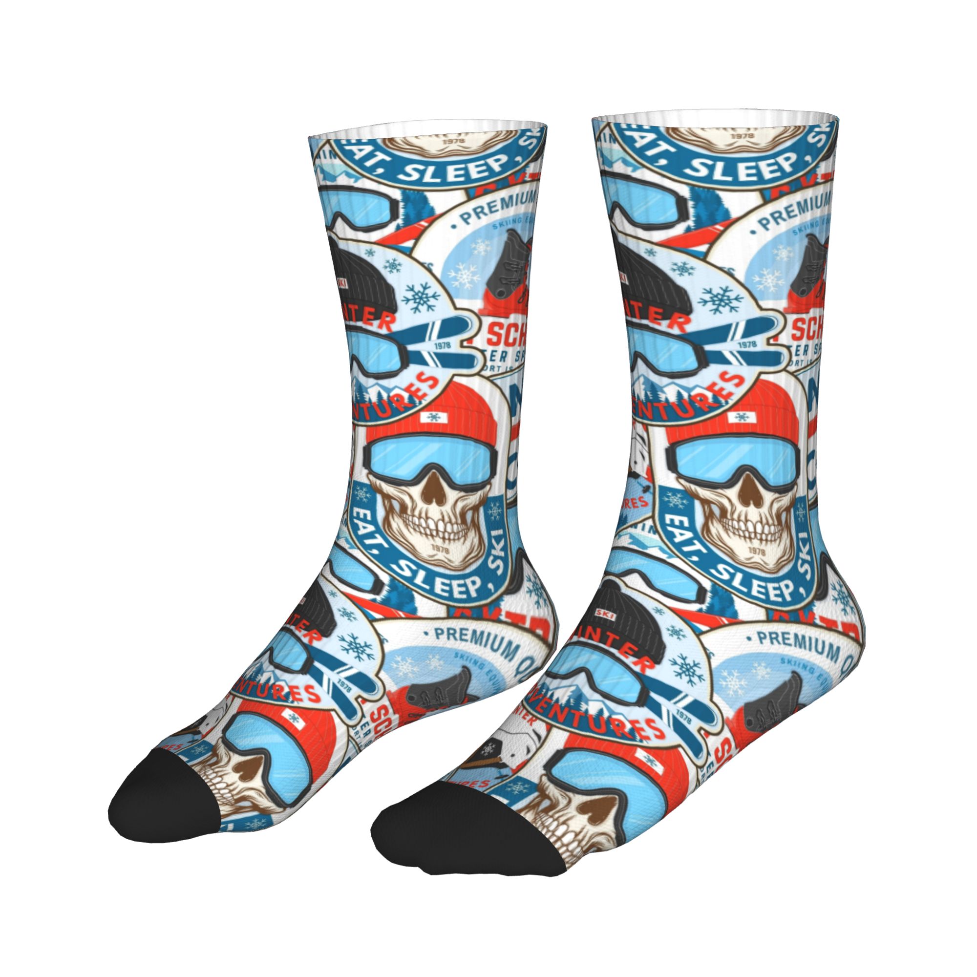Calzini vintage rosso blu Ski  - Vintage Fashion Prints recensione e prezzo