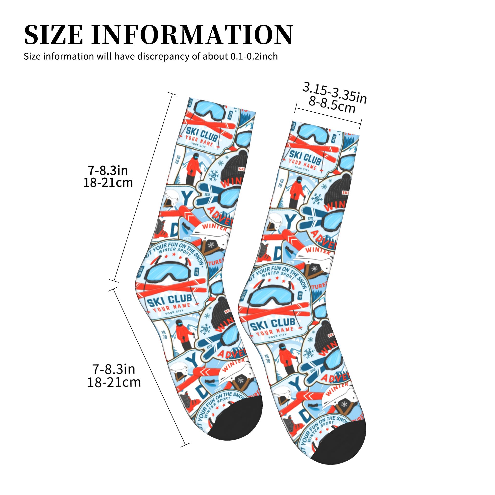 Calzini vintage rosso blu Ski  - Vintage Fashion Prints recensione e prezzo