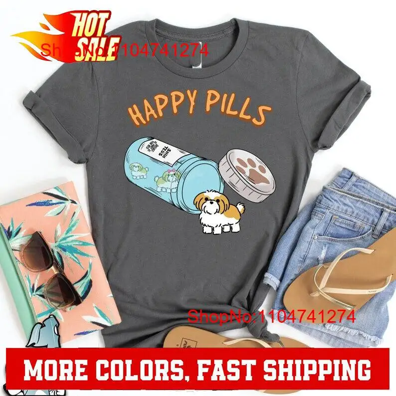 Shih Tzu Happy Pills T Shirt D - Vintage Flannel Shirt recensione e prezzo
