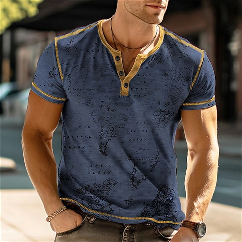 Camicie Henry da uomo con stam - Vintage Fashion Prints recensione e prezzo